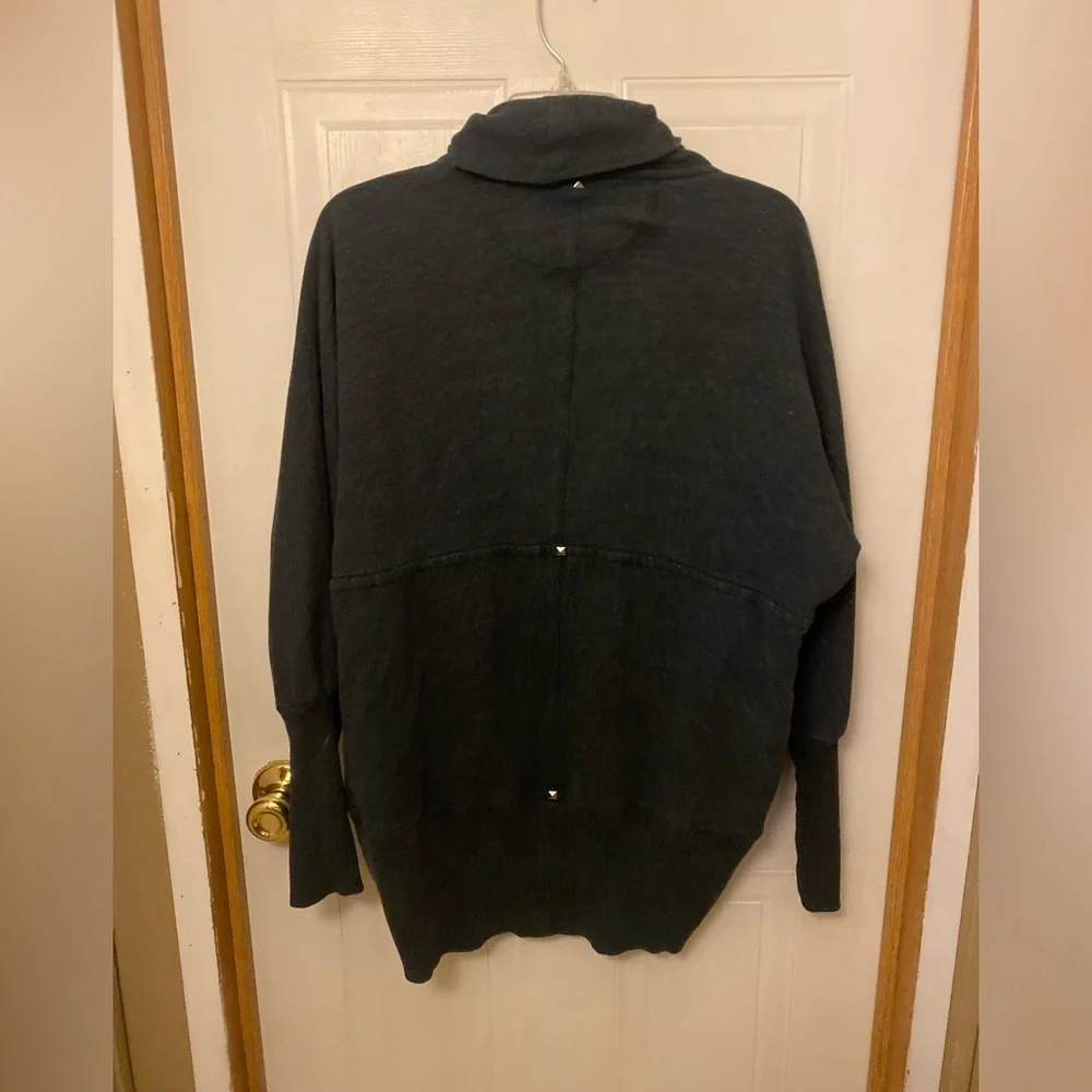 Wilfred Charcoal Open-Front Shawl-Collar Cardigan